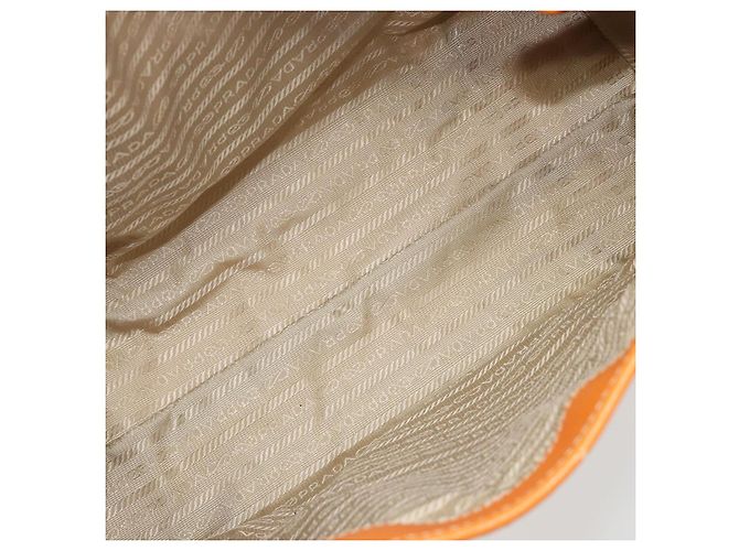 Tote Sac cabas PRADA en toile beige argenté Auth ka4818V - vue 10