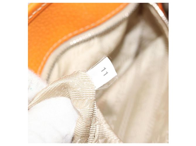 Tote Sac cabas PRADA en toile beige argenté Auth ka4818V - vue 12