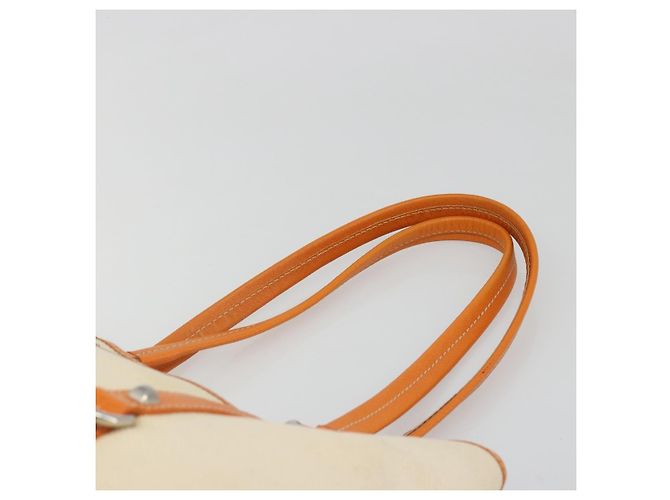 Tote Sac cabas PRADA en toile beige argenté Auth ka4818V - vue 14