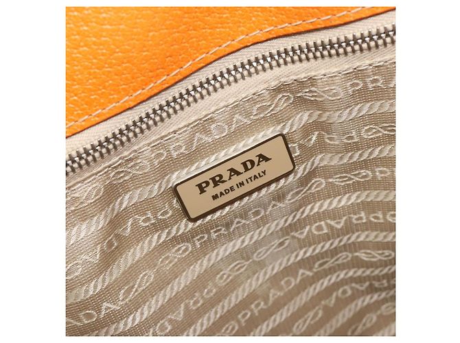 Tote Sac cabas PRADA en toile beige argenté Auth ka4818V - vue 19