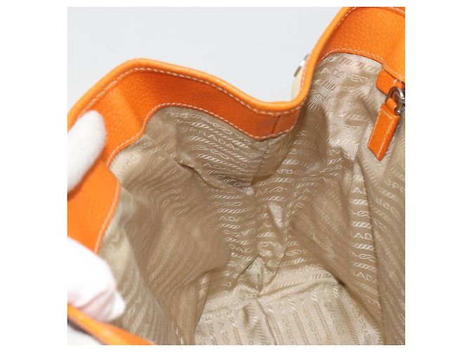 Tote Sac cabas PRADA en toile beige argenté Auth ka4818V - vue 21