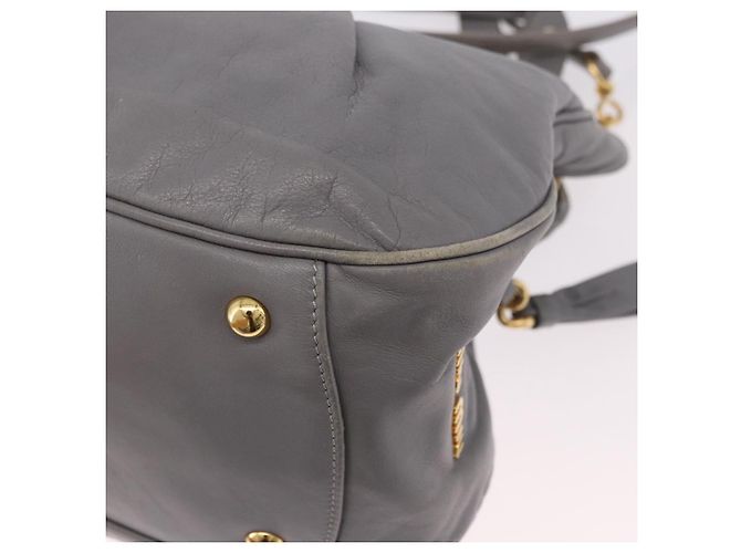 Borsa Miu Miu in pelle 2way Grigio Oro Autentica 187651A Marrone D'oro - vista 10