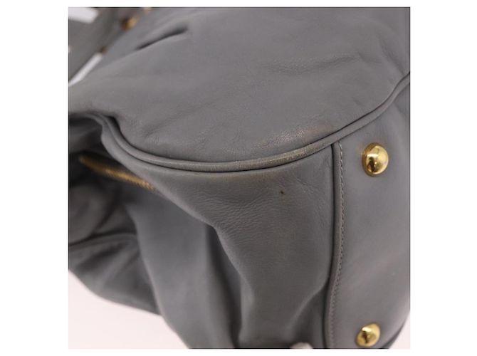 Borsa Miu Miu in pelle 2way Grigio Oro Autentica 187651A Marrone D'oro - vista 17