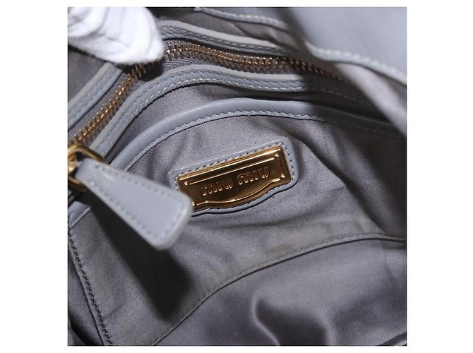 Borsa Miu Miu in pelle 2way Grigio Oro Autentica 187651A Marrone D'oro - vista 19