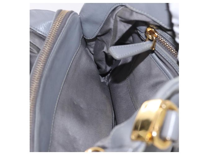 Borsa Miu Miu in pelle 2way Grigio Oro Autentica 187651A Marrone D'oro - vista 21