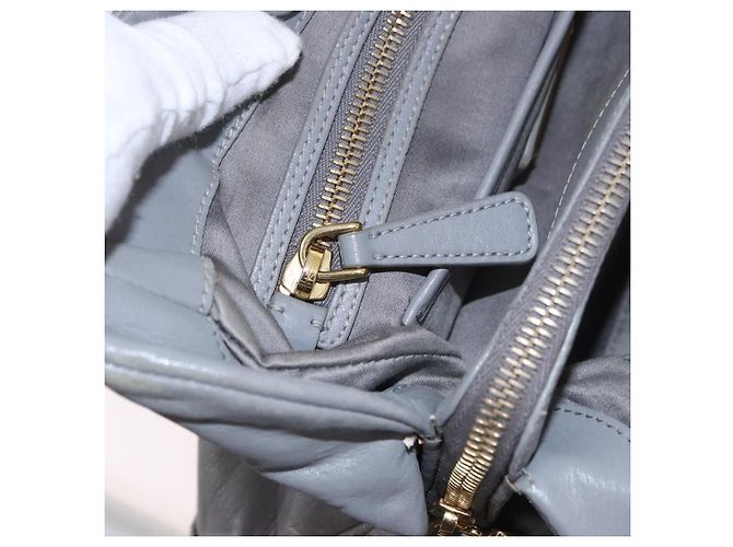 Borsa Miu Miu in pelle 2way Grigio Oro Autentica 187651A Marrone D'oro - vista 26