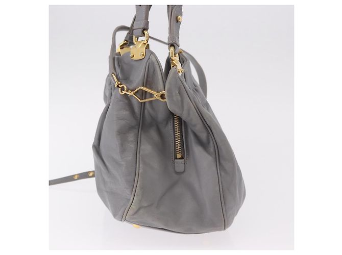 Borsa Miu Miu in pelle 2way Grigio Oro Autentica 187651A Marrone D'oro - vista 3