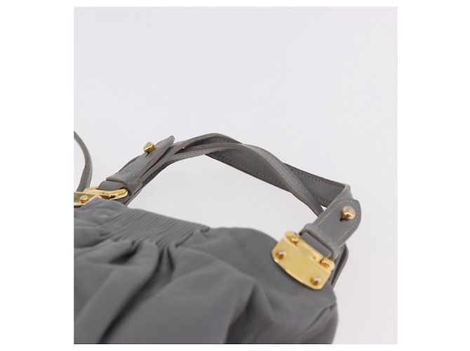 Borsa Miu Miu in pelle 2way Grigio Oro Autentica 187651A Marrone D'oro - vista 8