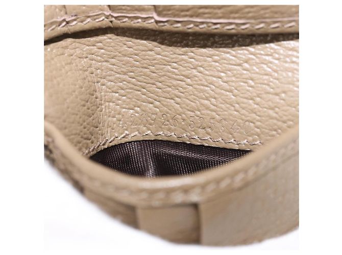 Portafoglio GUCCI GG Marmont in pelle beige argento 428726 Auth 186156M - vista 11