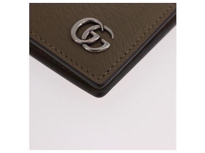 Portafoglio GUCCI GG Marmont in pelle beige argento 428726 Auth 186156M - vista 14