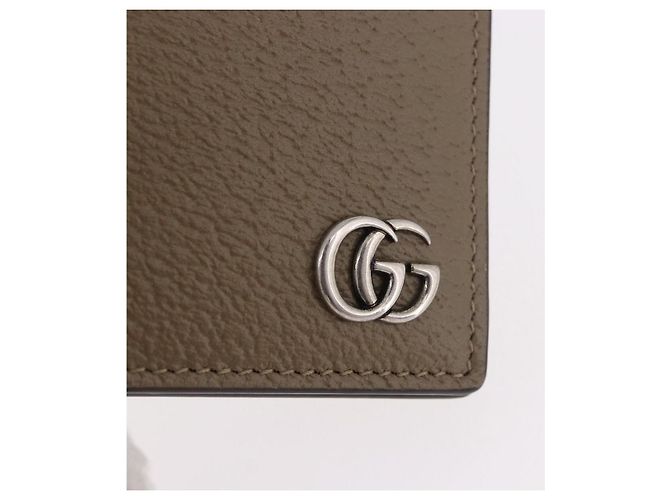 Portafoglio GUCCI GG Marmont in pelle beige argento 428726 Auth 186156M - vista 17