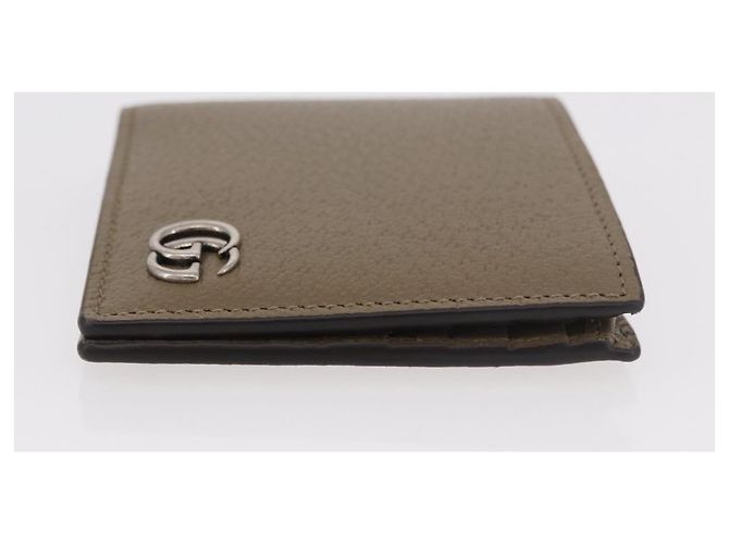 Portafoglio GUCCI GG Marmont in pelle beige argento 428726 Auth 186156M - vista 3