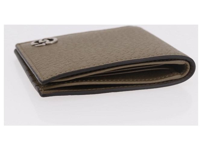 Portafoglio GUCCI GG Marmont in pelle beige argento 428726 Auth 186156M - vista 5