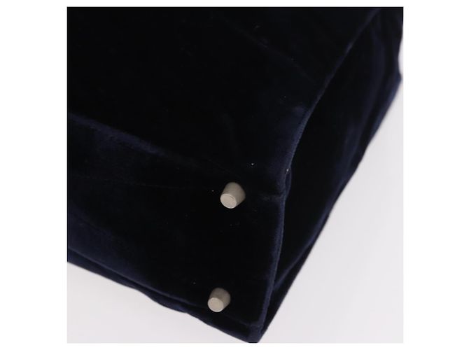Borsa PRADA Velluto Blu Navy Argento Autentica 187785A - vista 14
