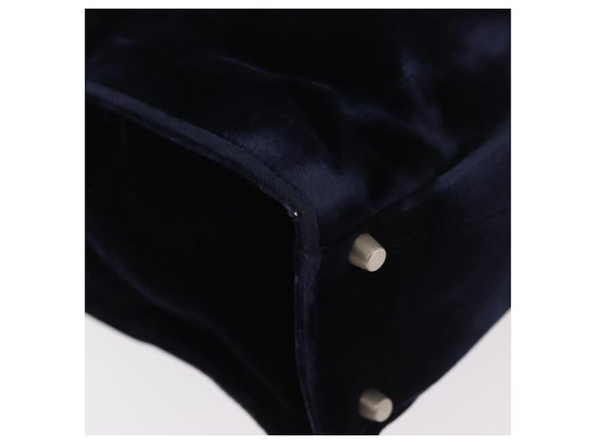 Borsa PRADA Velluto Blu Navy Argento Autentica 187785A - vista 15