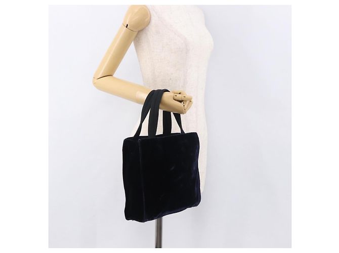 Borsa PRADA Velluto Blu Navy Argento Autentica 187785A - vista 23