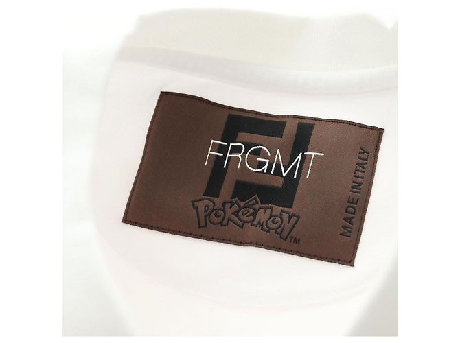 Camiseta FENDI x FRGMT x POKMON Dragonite de algodón blanco Auth 167426SAM - vista 11