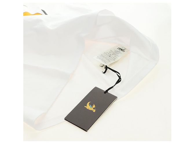 Camiseta FENDI x FRGMT x POKMON Dragonite de algodón blanco Auth 167426SAM - vista 12