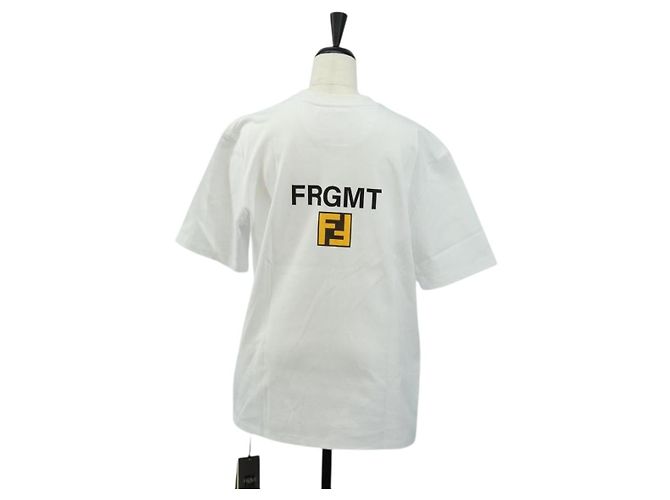 Camiseta FENDI x FRGMT x POKMON Dragonite de algodón blanco Auth 167426SAM - vista 2