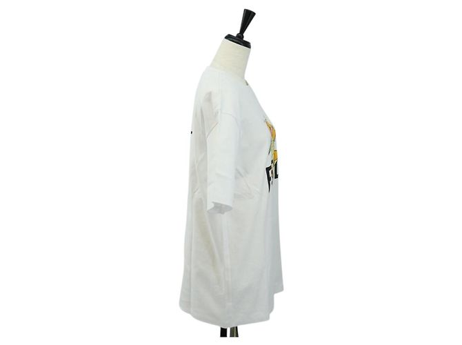 Camiseta FENDI x FRGMT x POKMON Dragonite de algodón blanco Auth 167426SAM - vista 4