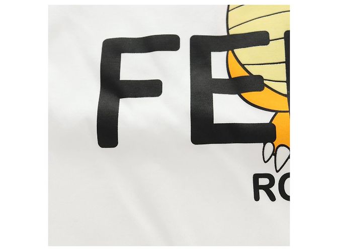 Camiseta FENDI x FRGMT x POKMON Dragonite de algodón blanco Auth 167426SAM - vista 8