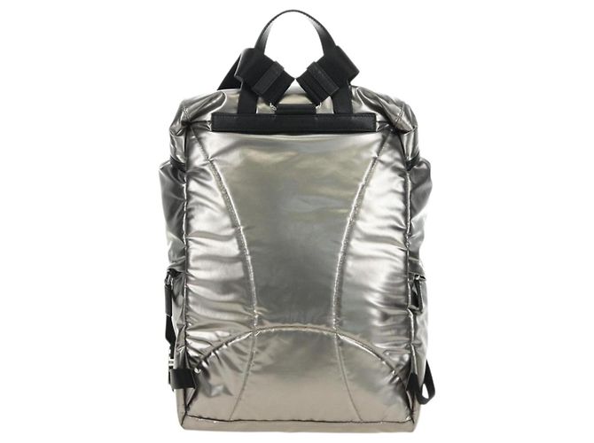 PRADA Backpack PVC Canvas Silver Auth 184815M Silvery - view 2