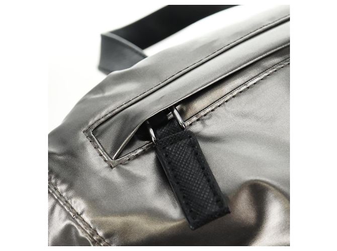 PRADA Backpack PVC Canvas Silver Auth 184815M Silvery - view 23