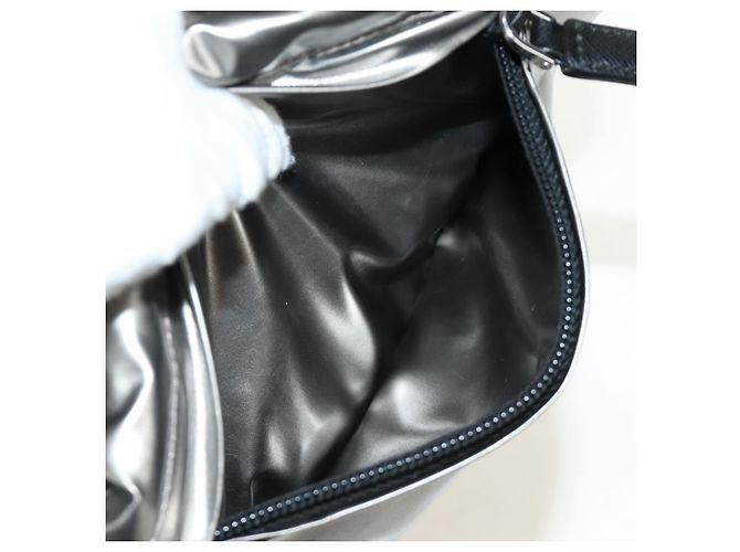 PRADA Backpack PVC Canvas Silver Auth 184815M Silvery - view 24