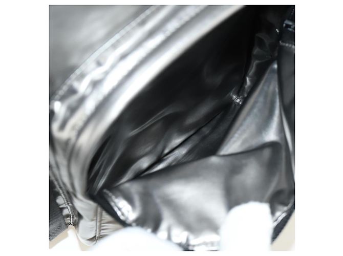 PRADA Backpack PVC Canvas Silver Auth 184815M Silvery - view 26