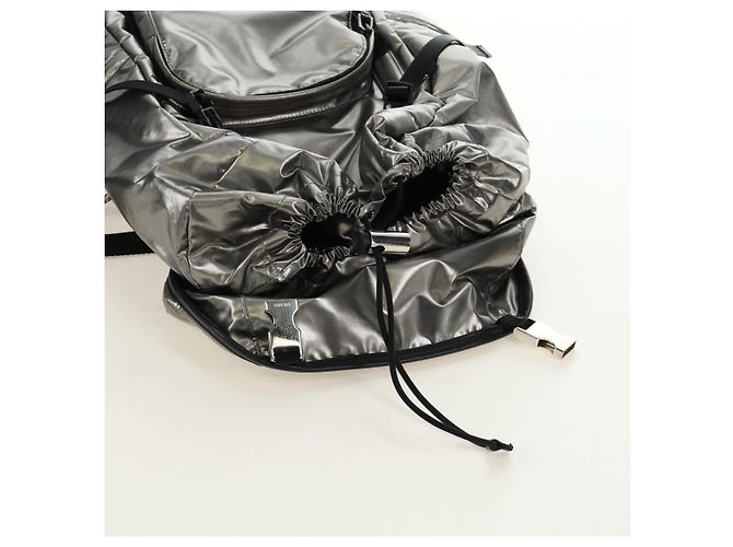 PRADA Backpack PVC Canvas Silver Auth 184815M Silvery - view 27