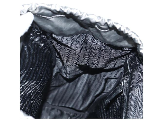 PRADA Backpack PVC Canvas Silver Auth 184815M Silvery - view 30