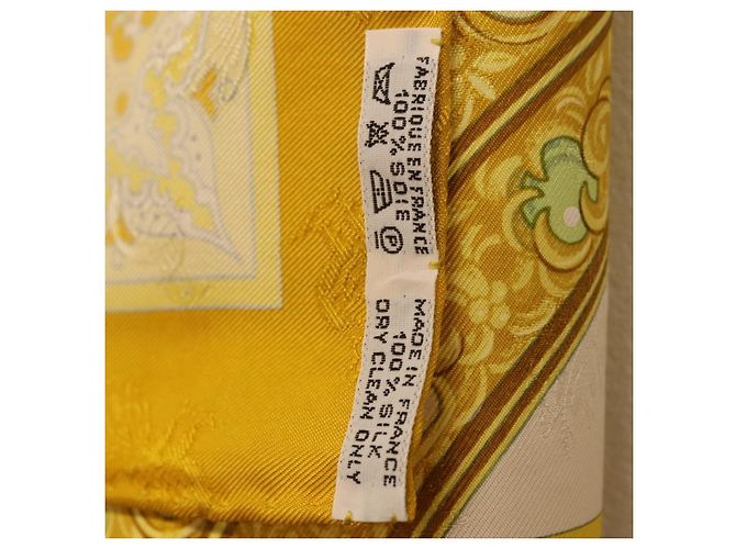 Hermès HERMES Carré 90 Sciarpa "CIELS BYZANTINS" Seta Gialla Autentica 185812 Giallo - vista 14