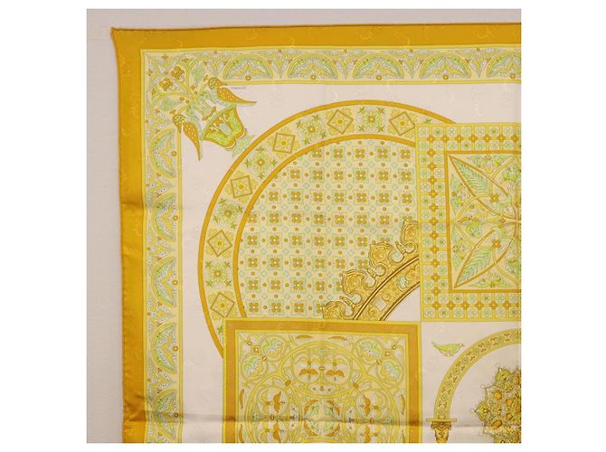 Hermès HERMES Carré 90 Sciarpa "CIELS BYZANTINS" Seta Gialla Autentica 185812 Giallo - vista 2