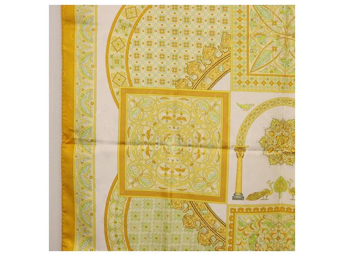 Hermès HERMES Carré 90 Sciarpa "CIELS BYZANTINS" Seta Gialla Autentica 185812 Giallo - vista 5