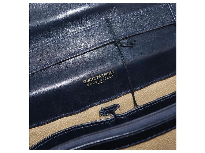 Borsa a tracolla GUCCI GG Supreme Sherry Line PVC Blu Navy Oro Auth 187772 D'oro - vista 19