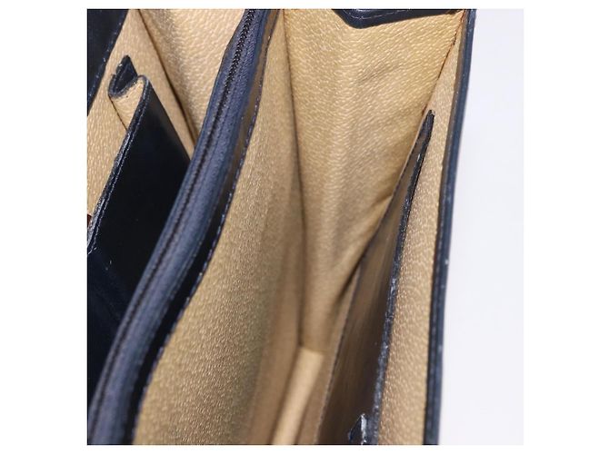Borsa a tracolla GUCCI GG Supreme Sherry Line PVC Blu Navy Oro Auth 187772 D'oro - vista 20