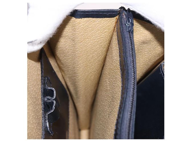 Borsa a tracolla GUCCI GG Supreme Sherry Line PVC Blu Navy Oro Auth 187772 D'oro - vista 21