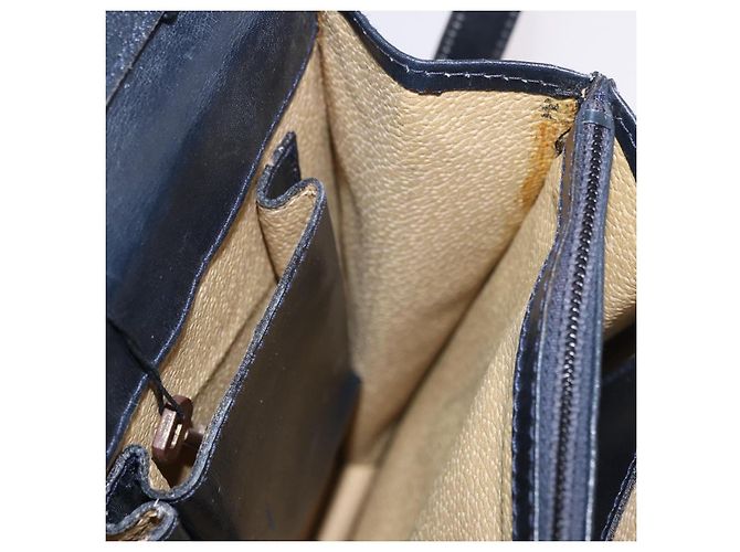 Borsa a tracolla GUCCI GG Supreme Sherry Line PVC Blu Navy Oro Auth 187772 D'oro - vista 23