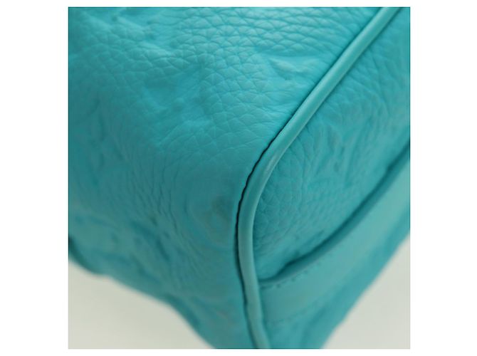 LOUIS VUITTON Taurillon Clemence Keepall Bandouliere 25 Bag M11996 Auth 185940SM Turquoise - view 21