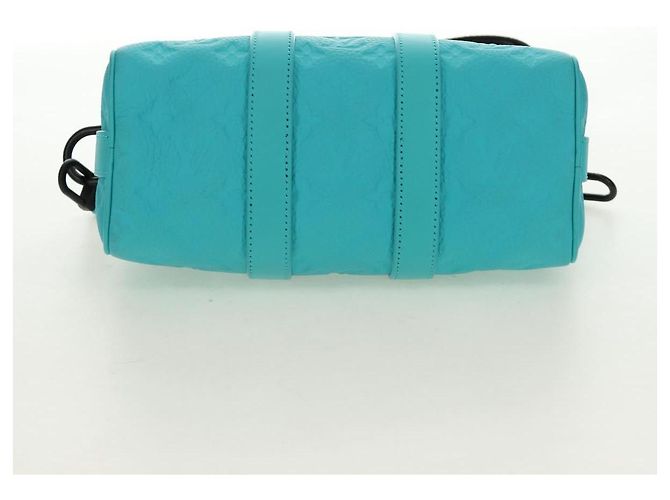 LOUIS VUITTON Taurillon Clemence Keepall Bandouliere 25 Bag M11996 Auth 185940SM Turquoise - view 5
