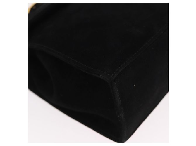 Borsa a mano Salvatore Ferragamo Vara Ribbon in scamosciato 2way Nero Oro Auth BA13469 - vista 16