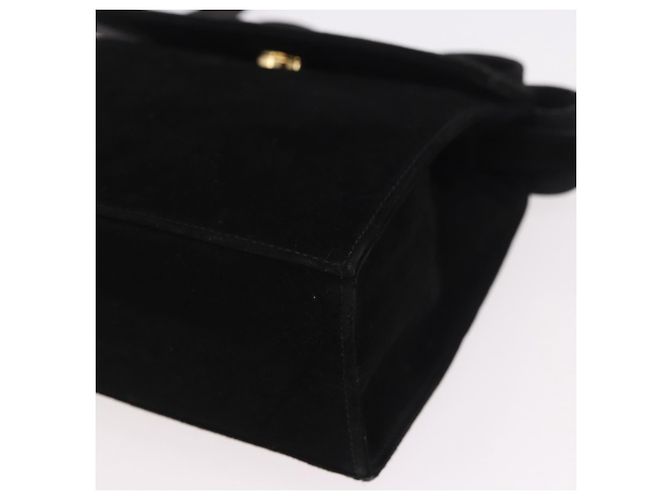 Borsa a mano Salvatore Ferragamo Vara Ribbon in scamosciato 2way Nero Oro Auth BA13469 - vista 17