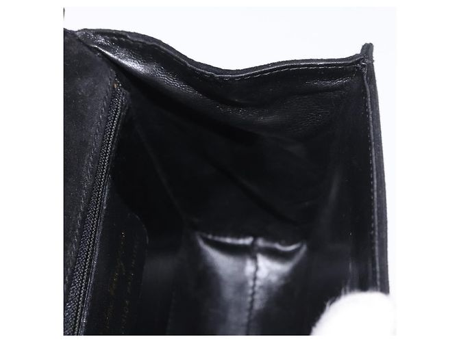 Borsa a mano Salvatore Ferragamo Vara Ribbon in scamosciato 2way Nero Oro Auth BA13469 - vista 20