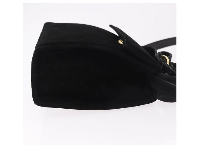 Borsa a mano Salvatore Ferragamo Vara Ribbon in scamosciato 2way Nero Oro Auth BA13469 - vista 3