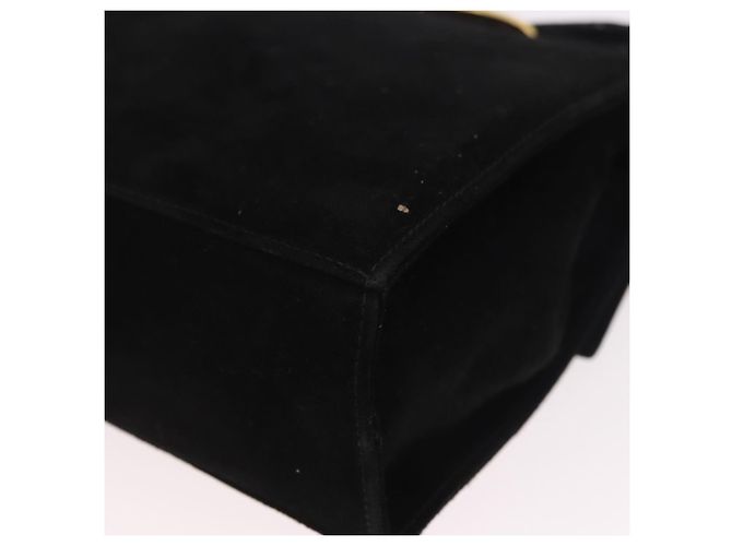 Borsa a mano Salvatore Ferragamo Vara Ribbon in scamosciato 2way Nero Oro Auth BA13469 - vista 9