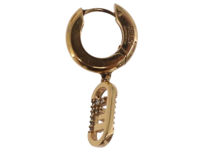 Orecchini FENDI Aurochre Rhinestones Pierce metallo Gold Auth SW2373V D'oro - vista 10