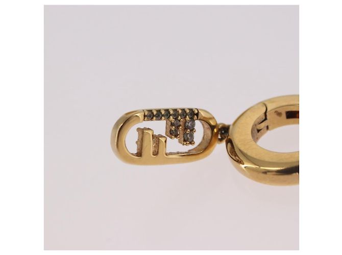 Orecchini FENDI Aurochre Rhinestones Pierce metallo Gold Auth SW2373V D'oro - vista 13