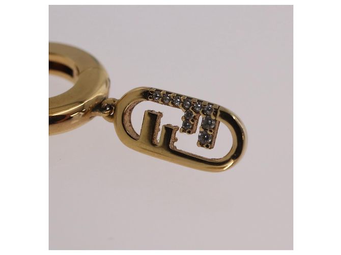 Orecchini FENDI Aurochre Rhinestones Pierce metallo Gold Auth SW2373V D'oro - vista 4