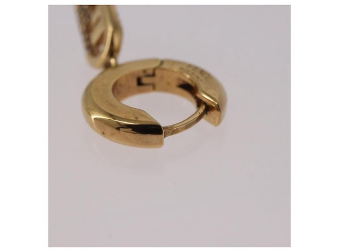 Orecchini FENDI Aurochre Rhinestones Pierce metallo Gold Auth SW2373V D'oro - vista 6