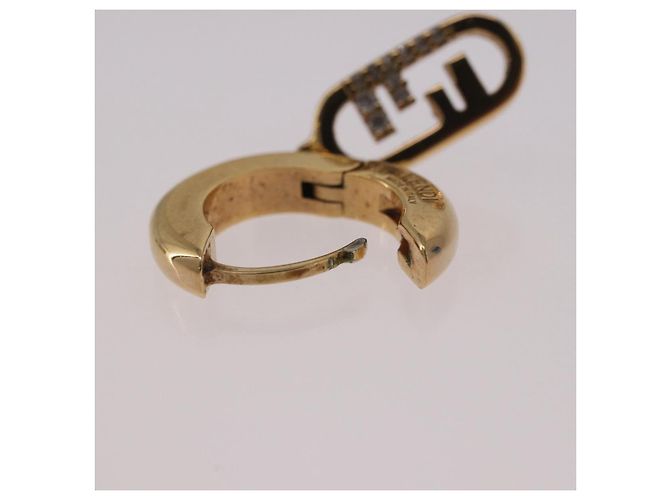 Orecchini FENDI Aurochre Rhinestones Pierce metallo Gold Auth SW2373V D'oro - vista 9
